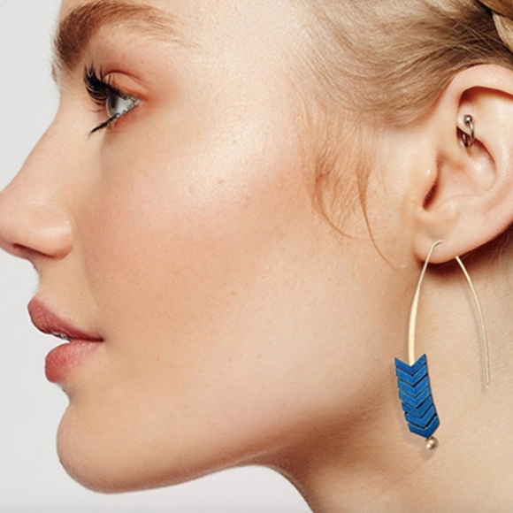 Boho Chevron Geometric Dangle Earrings (Color 1) - Picture 3 of 5